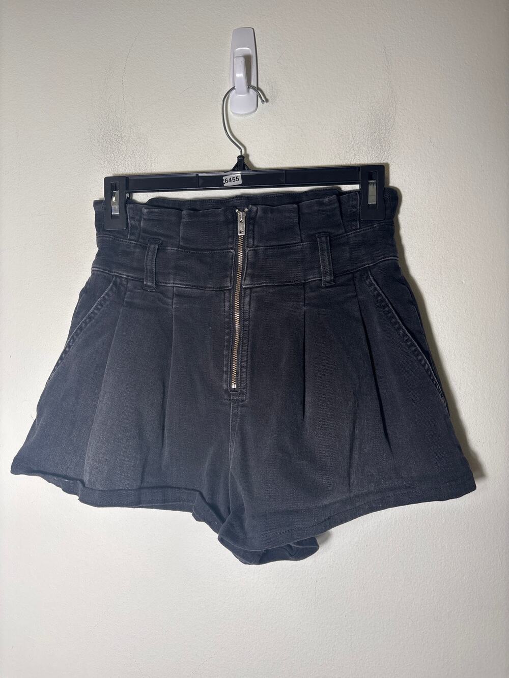 IRO Black Pleated denim Shorts Sz 36